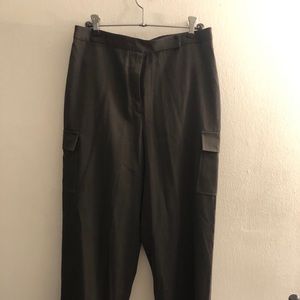 DarkGreen Saks Fifth Avenue 100% Wool Cargo Pants
